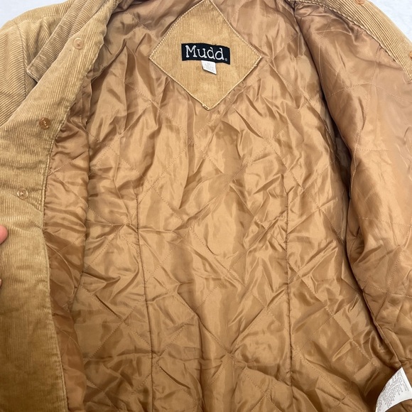 Mudd Y2K Tan Corduroy Zip Up Collared Jacket Academia sz XL Preppy Gilmore Girls - Picture 10 of 13